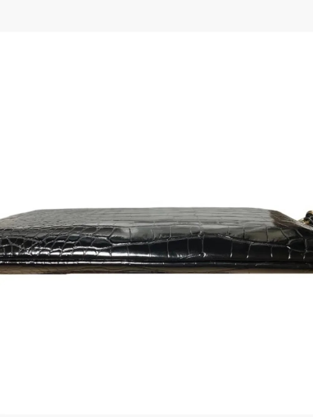 Anne Klein Chic Faux Patent Leather Croc-Embossed Wristlet Like New